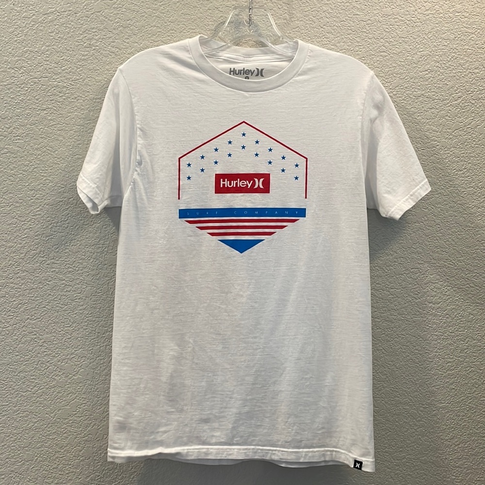 Small. Like new. Hurley Surf. Red white blue tee